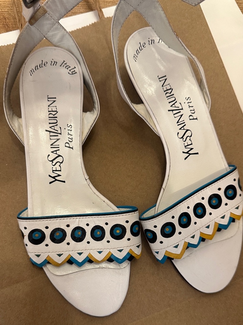 Vintage Yves Saint Laurent Boho Leather Sandals - Size 34.5